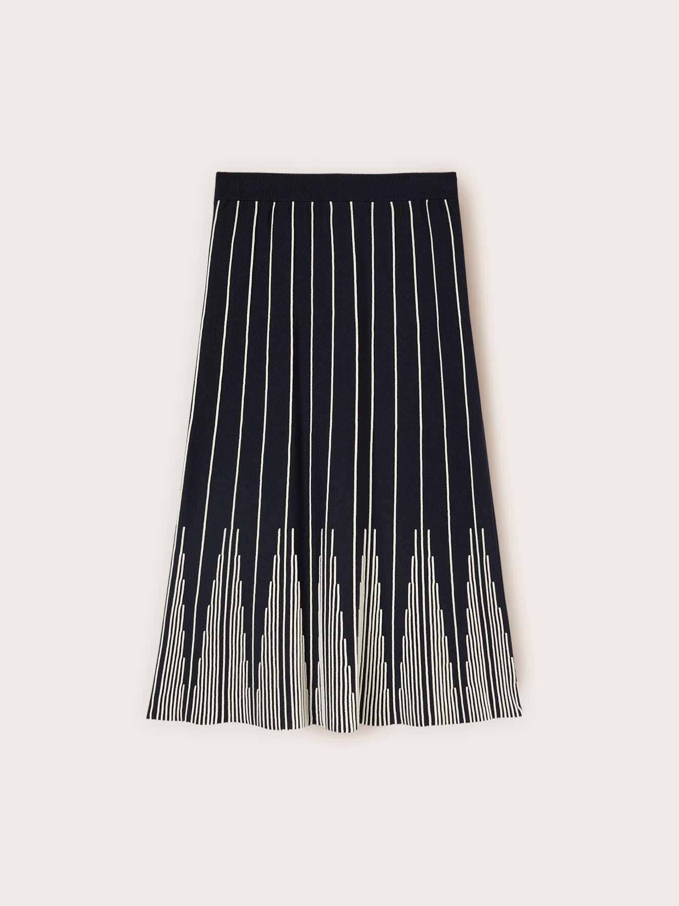 Pleated striped midi skirt image number 4