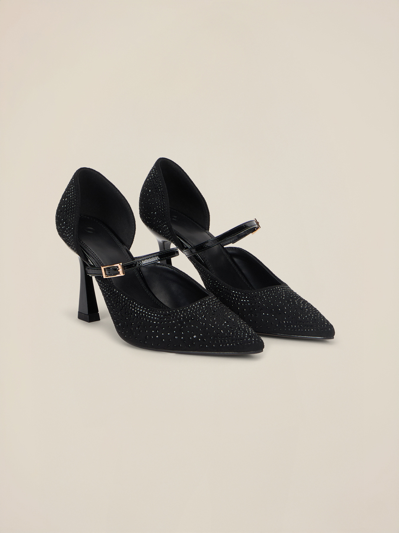 Decollet&eacute; con applicazioni e cinturino image number 1