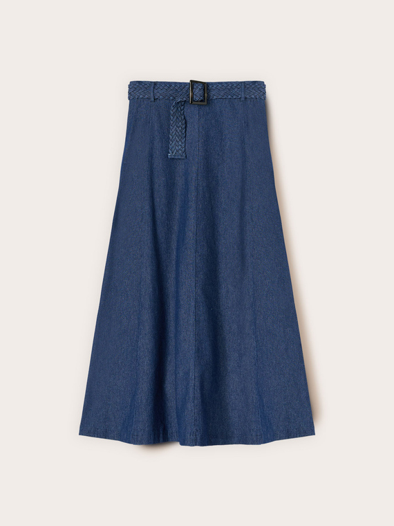 Jupe &agrave; panneaux en chambray