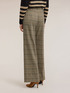 Pantaloni palazzo in tinto filo check image number 1