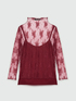 T-shirt in pizzo con top image number 4