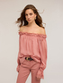 Blusa off-shoulder in chiffon image number 0