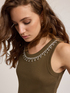Tank top with crystal fringes image number 3
