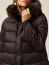 Down jacket with hood and furry trim image number 2