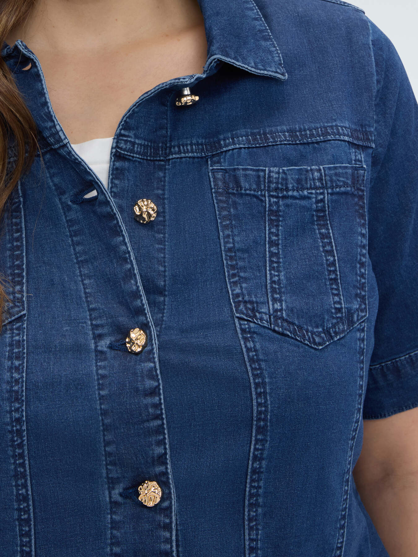 Giacca maniche corte in denim image number 3