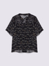Lettering print blouse in crêpon image number 4