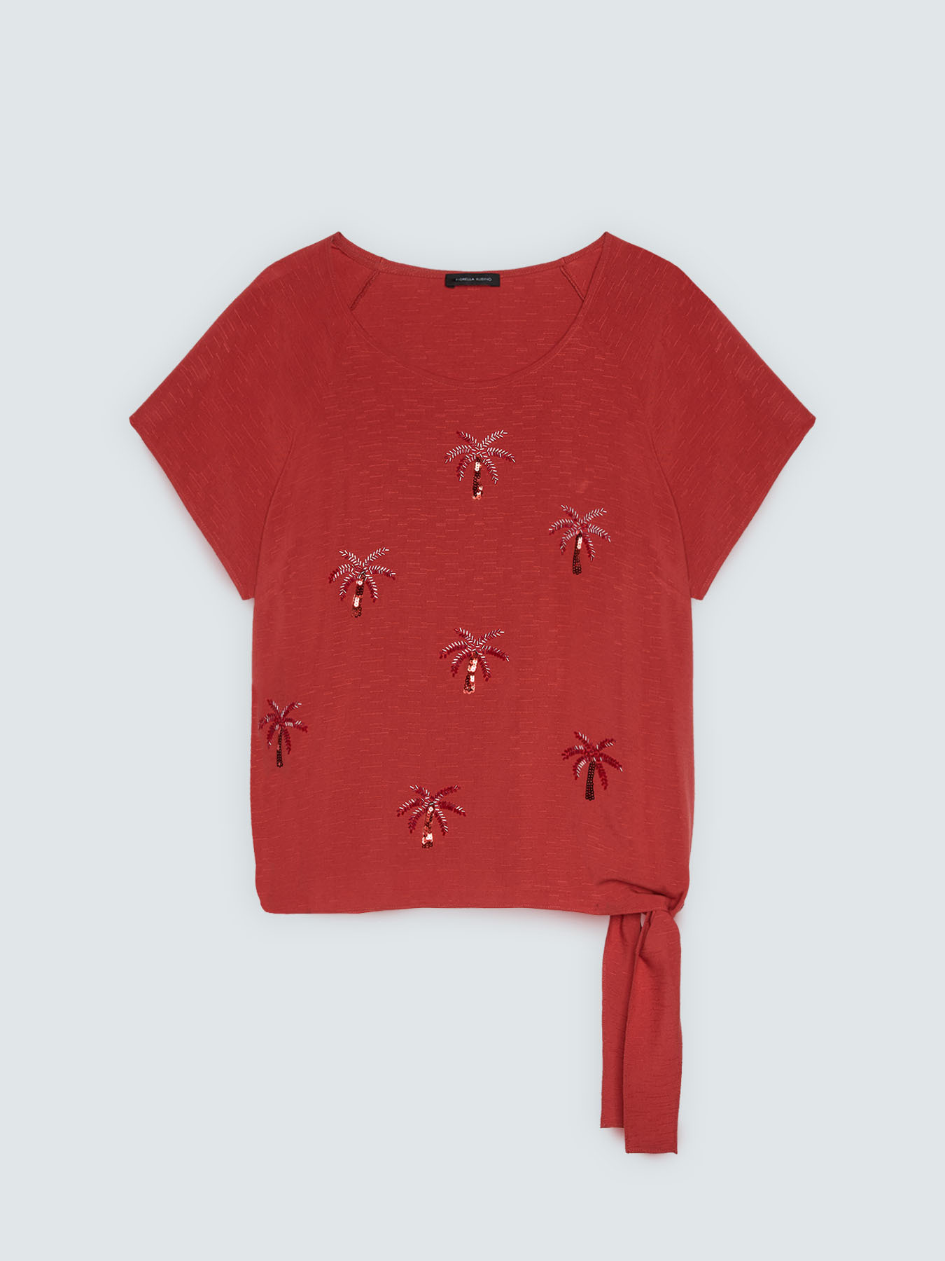 Top con applicazioni paillettes e nodo image number 4
