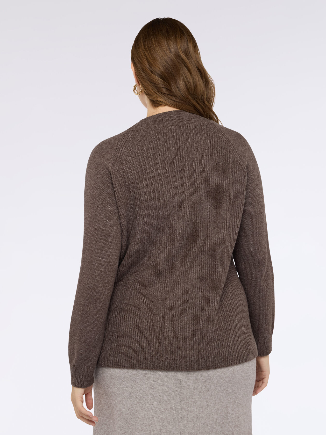 Ribbed sweater with neckline and braid decoration image number 1