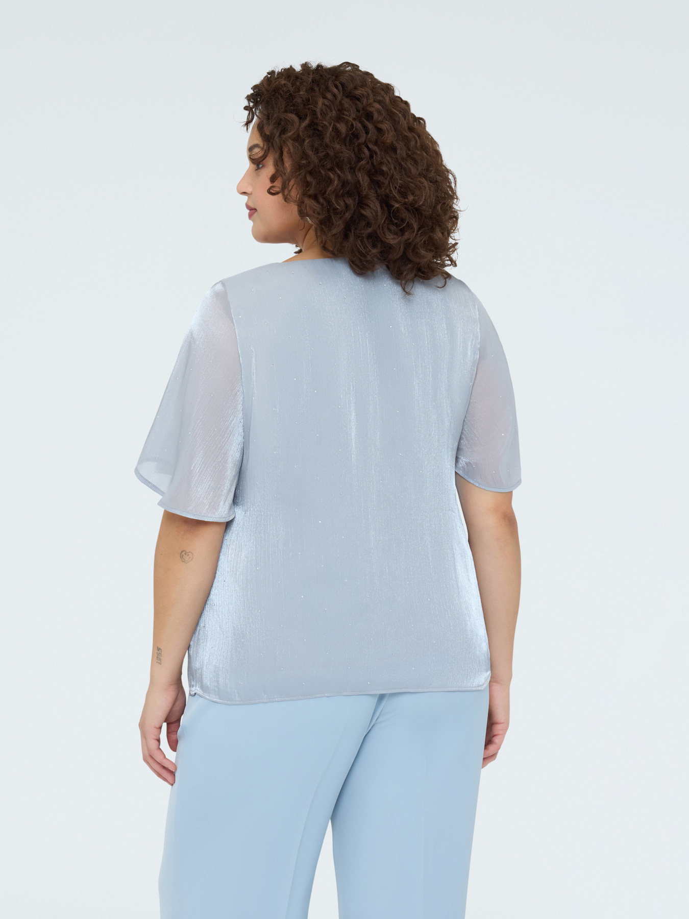 Metallic textured blouse with light spots image number 1