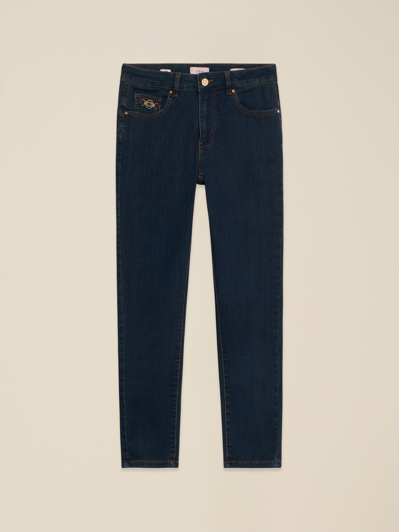Jeans skinny in denim con dettaglio fibbia image number 4