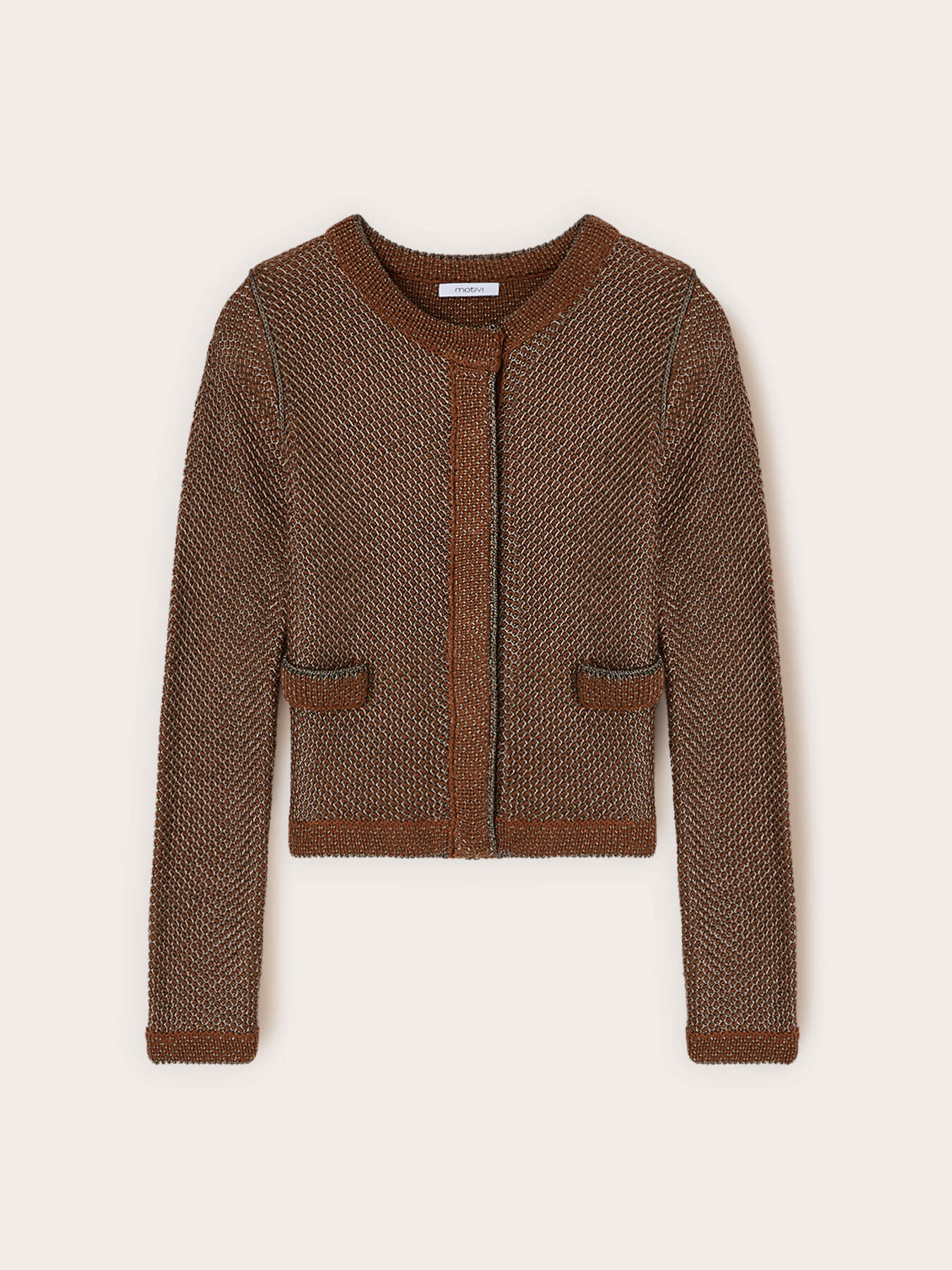 Knitted cardigan in mixed lurex yarn image number 4