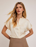 Blusa bimaterial con cuello coreano image number 2