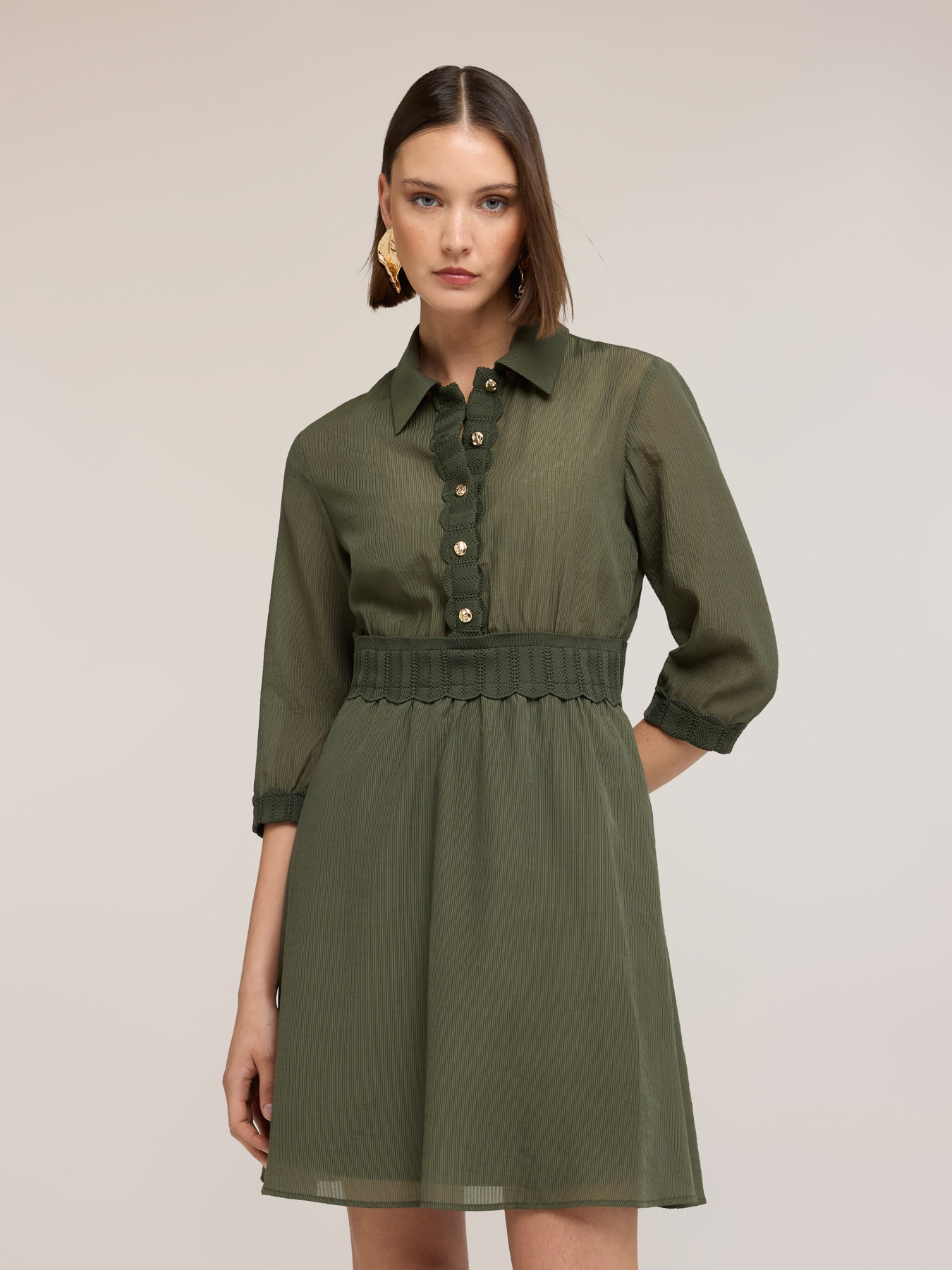 Shirtdress in lyocell blend crepe image number 2
