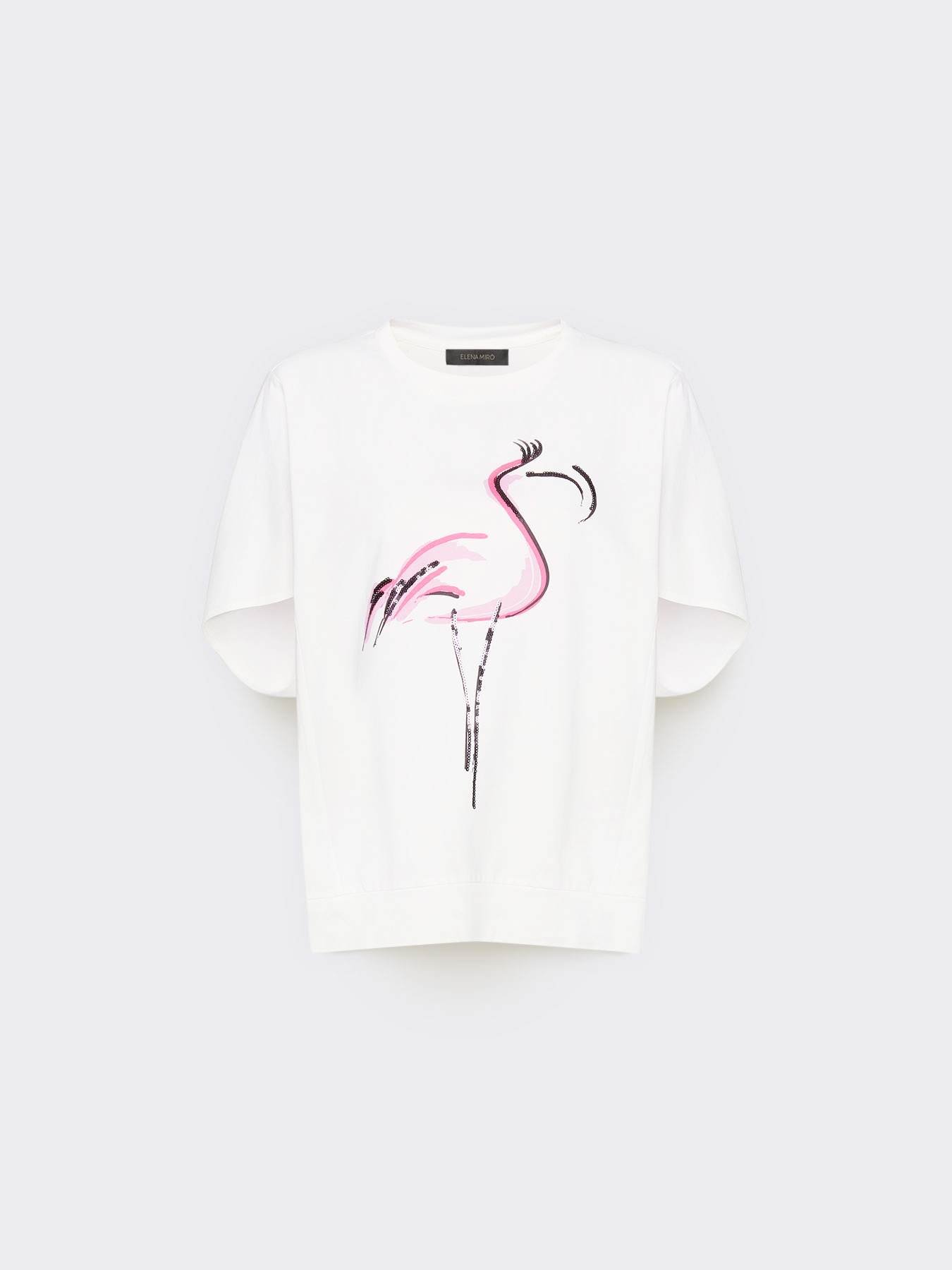 T-shirt in cotone stampata con strass image number 4