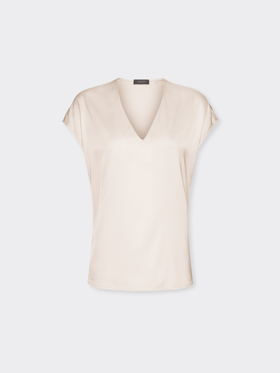 Blusa in raso con scollo a V