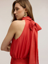Long voile dress with halter neckline image number 3