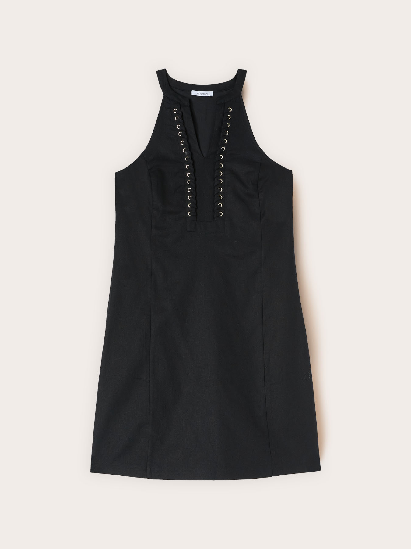 Vestito linea ad A misto lino image number 4