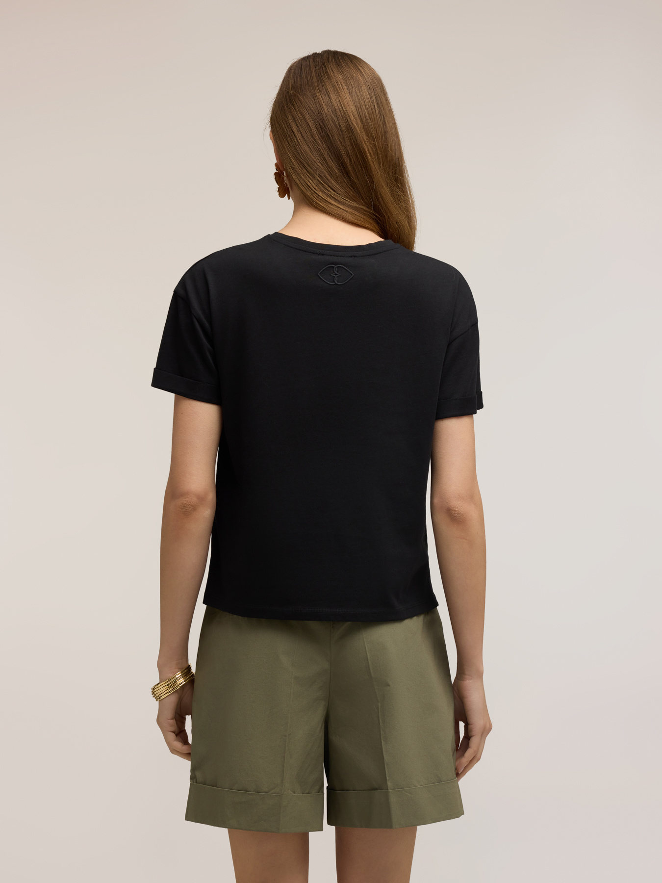 Boxy t-shirt with embroidered logo image number 1