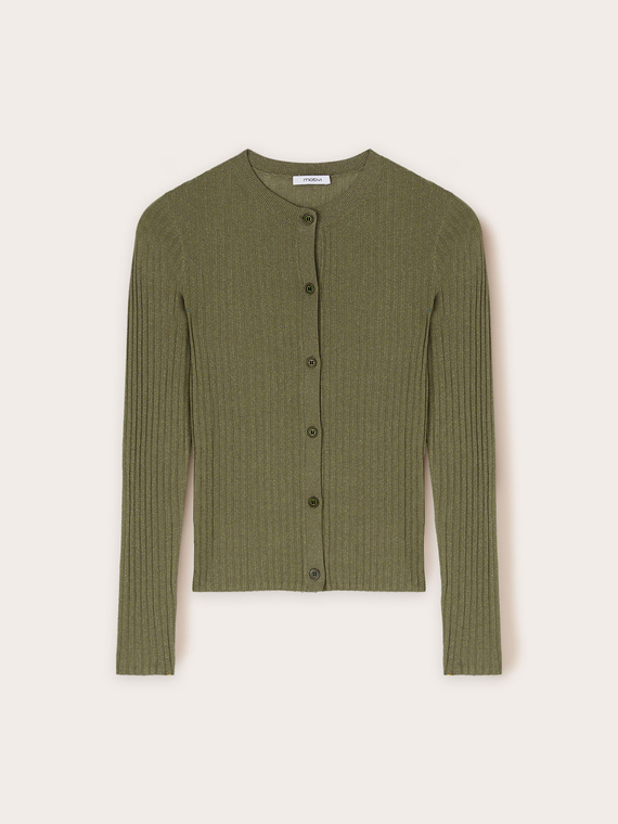Cardigan in maglia fine lurex