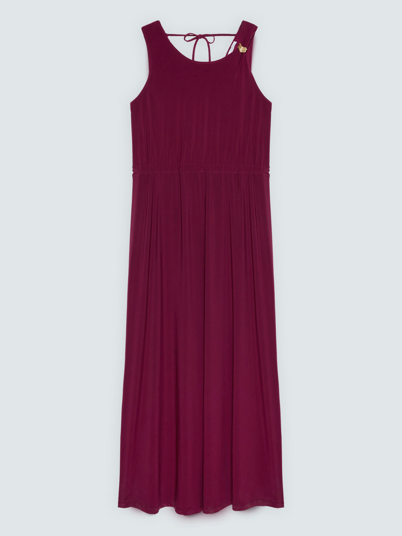 Long jersey dress with back neckline image number 5