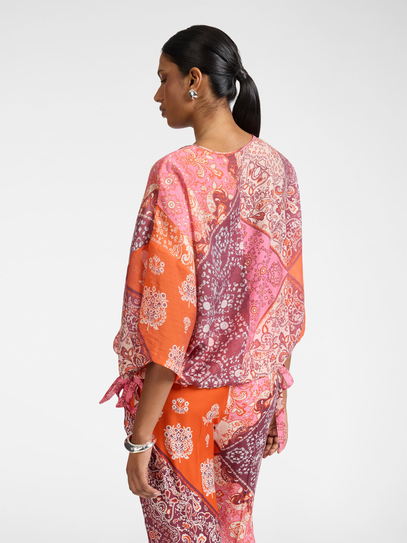 Blusa misto lyocell stampata image number 1
