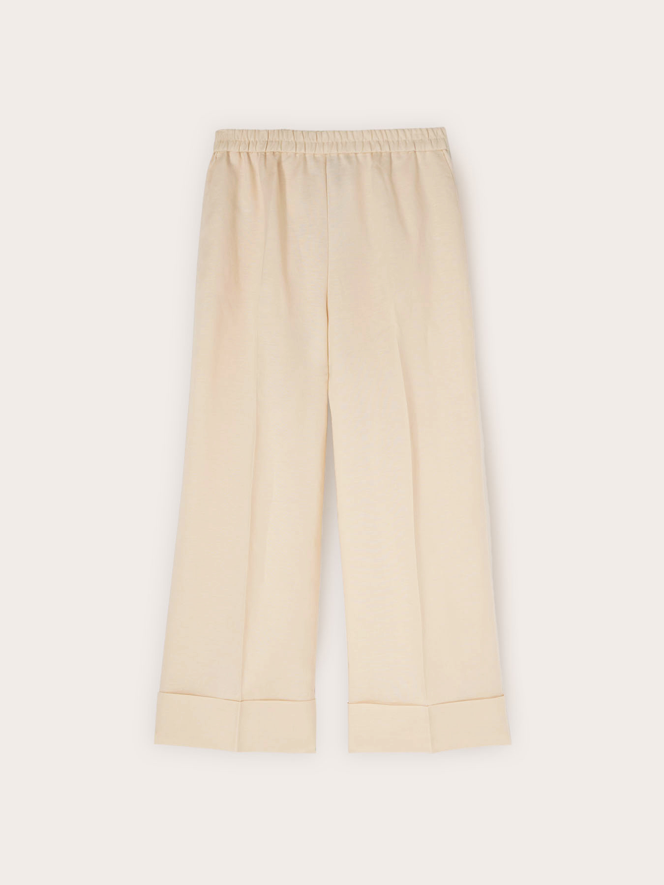 Pantaloni cropped din amestec de in image number 3