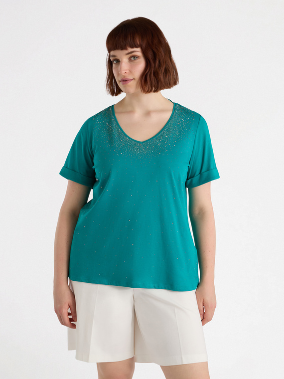 T-shirt with rhinestones