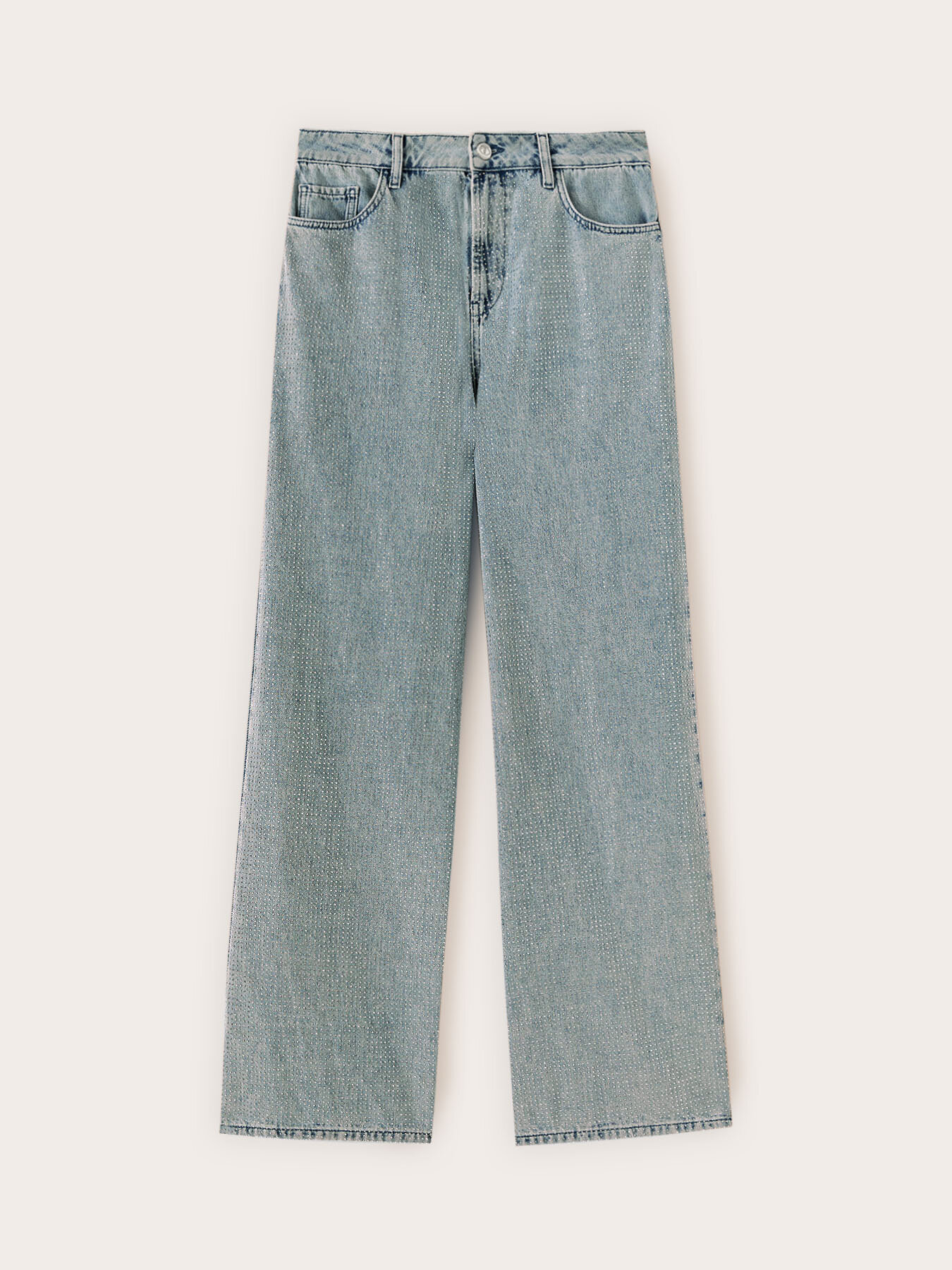 Palazzo jeans with crystals image number 4