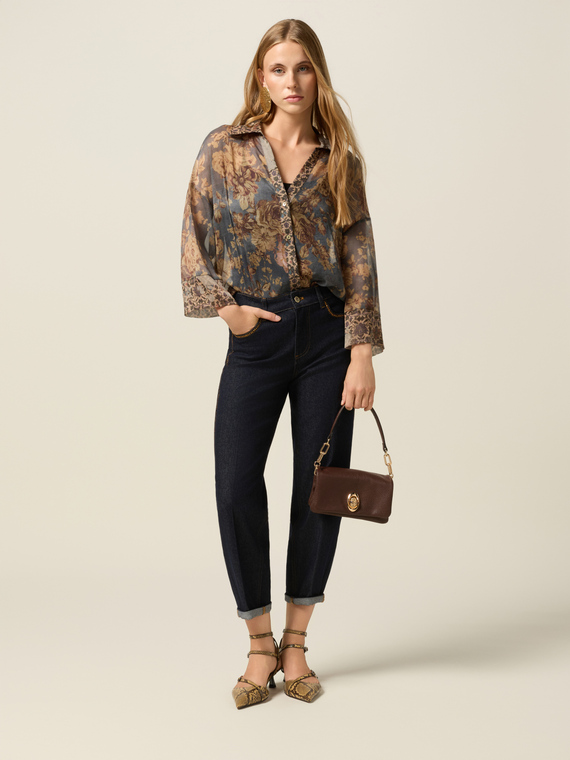 Jeans boyslim con strass