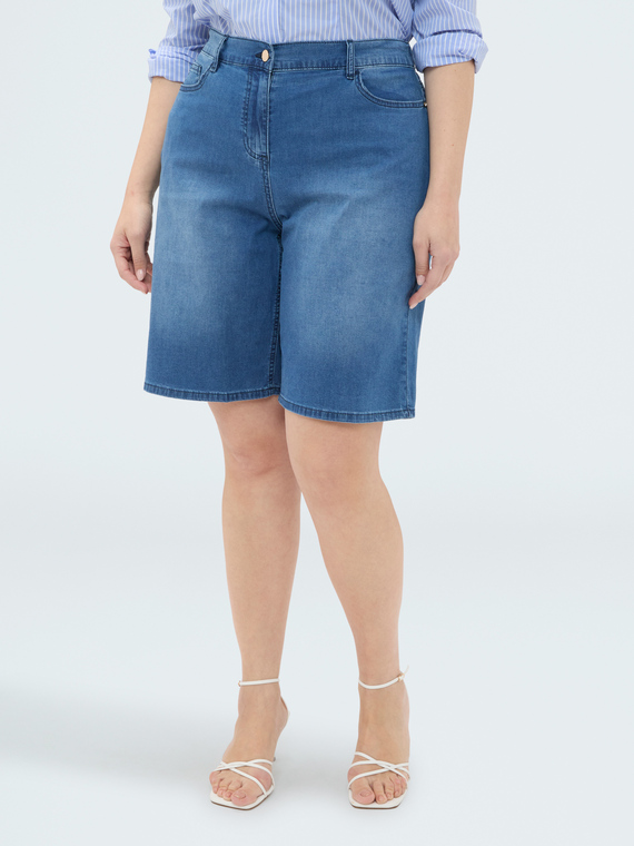 Jeans-Bermuda in Washed-Optik