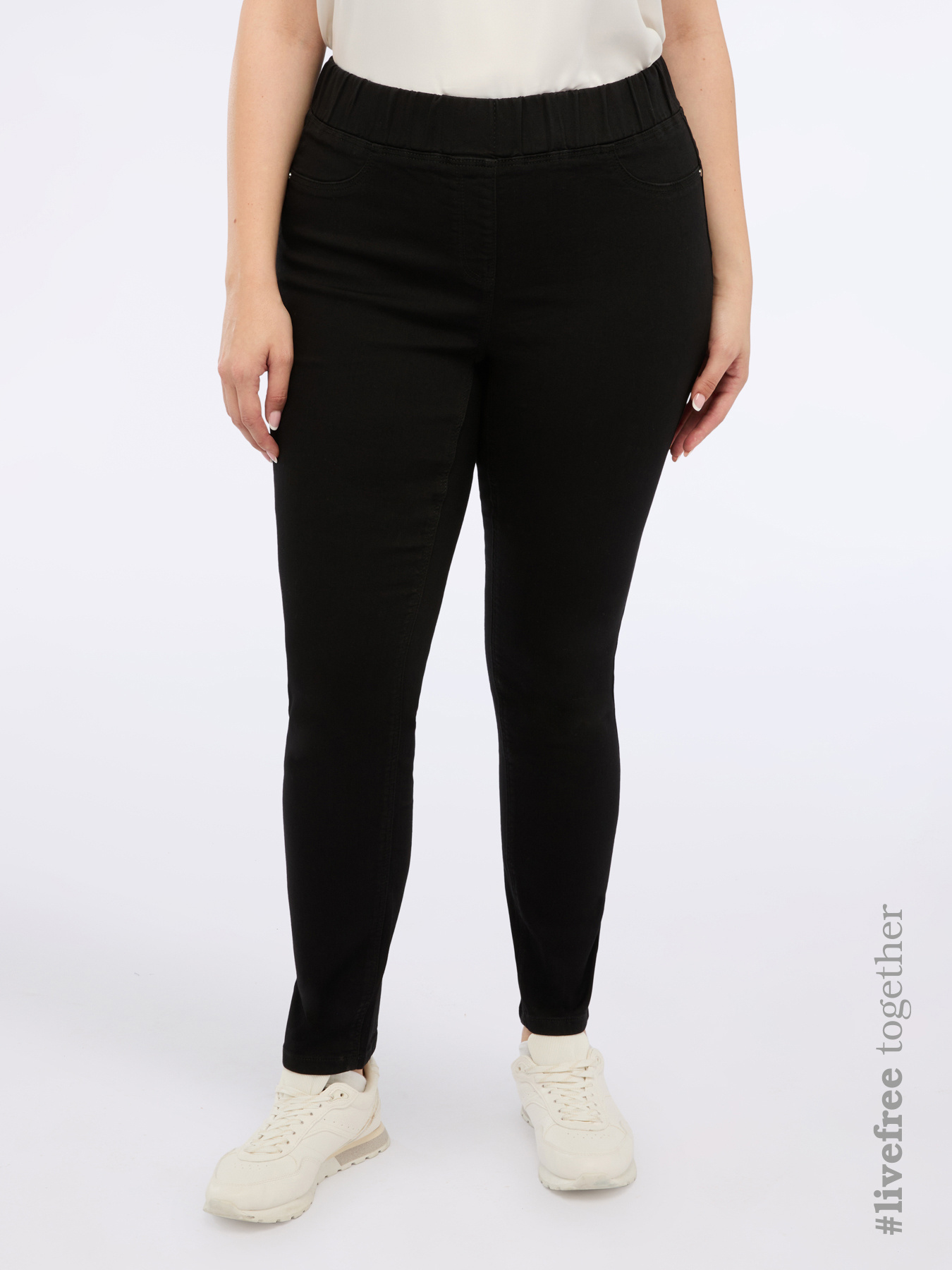 Jeggings tout noir avec taille élastiquée image number 0