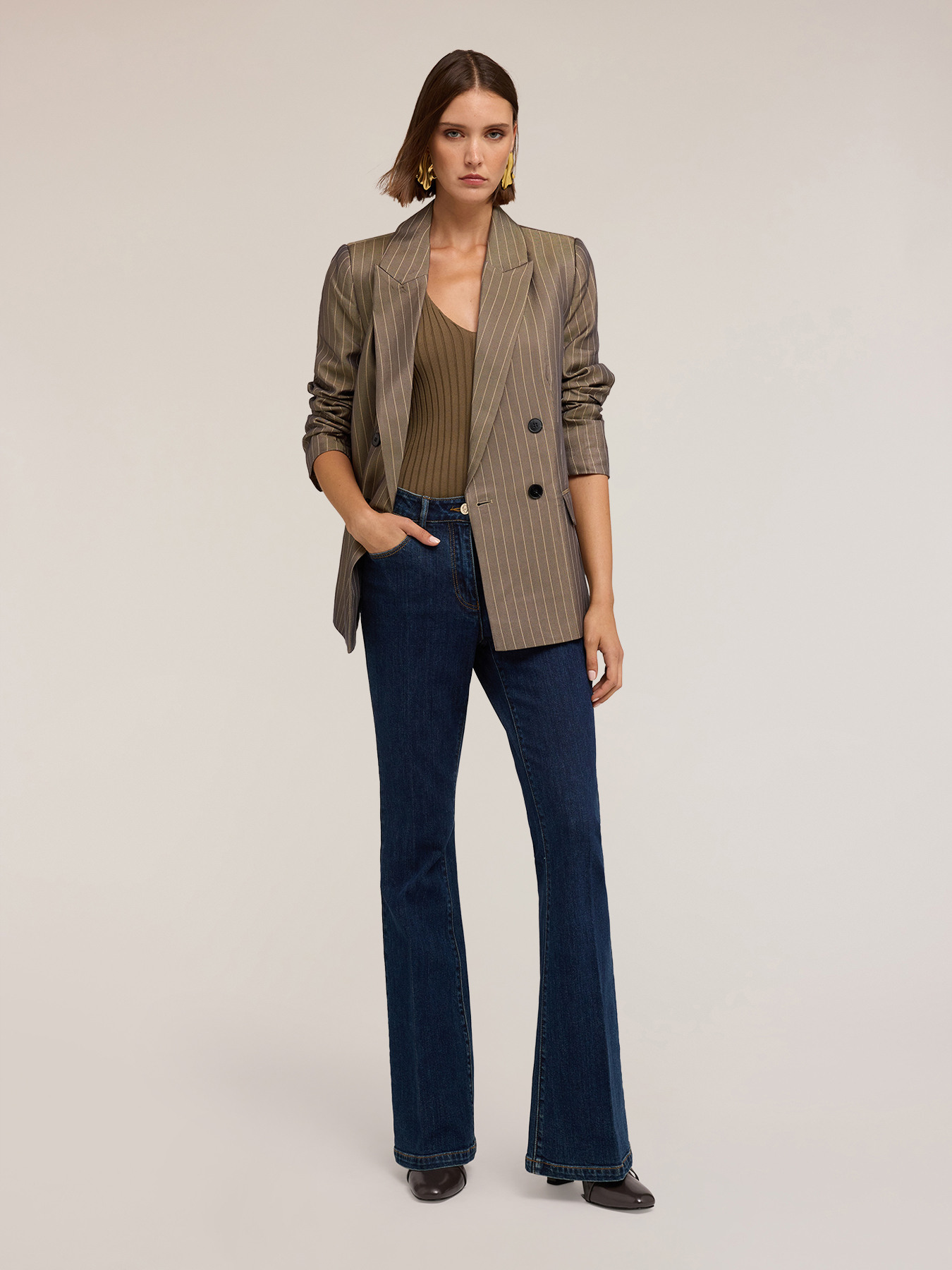 Blue rinse flared jeans image number 0