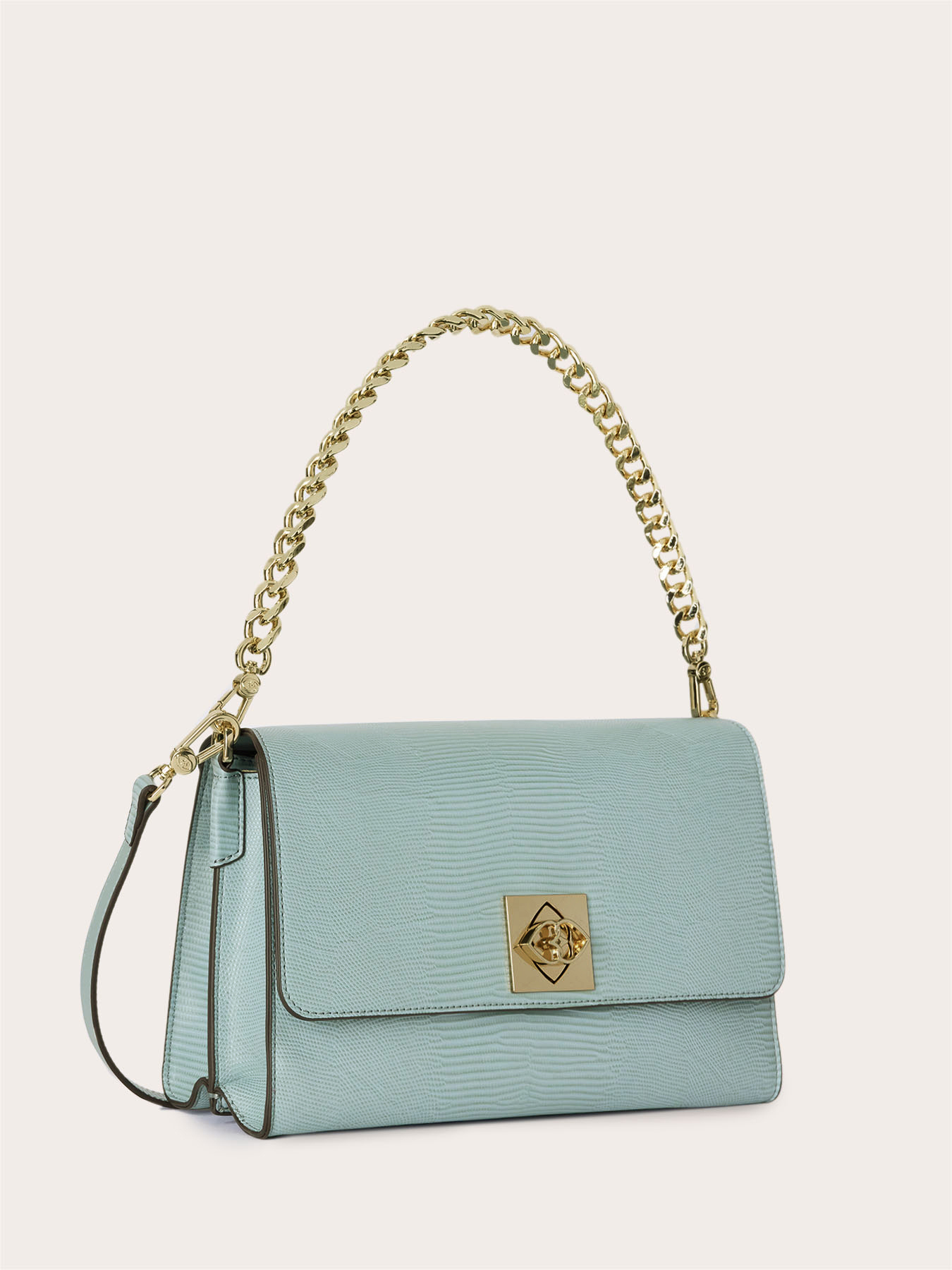 Shoulder bag with chain and twist lock image number 3