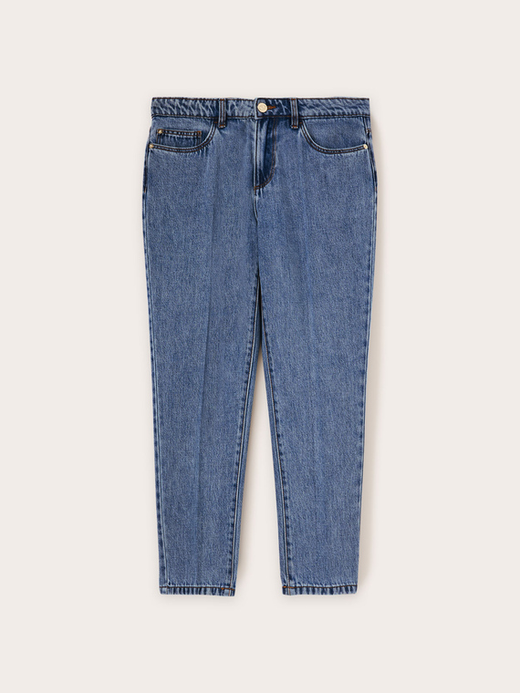 Jeans con piega stirata misto lyocell