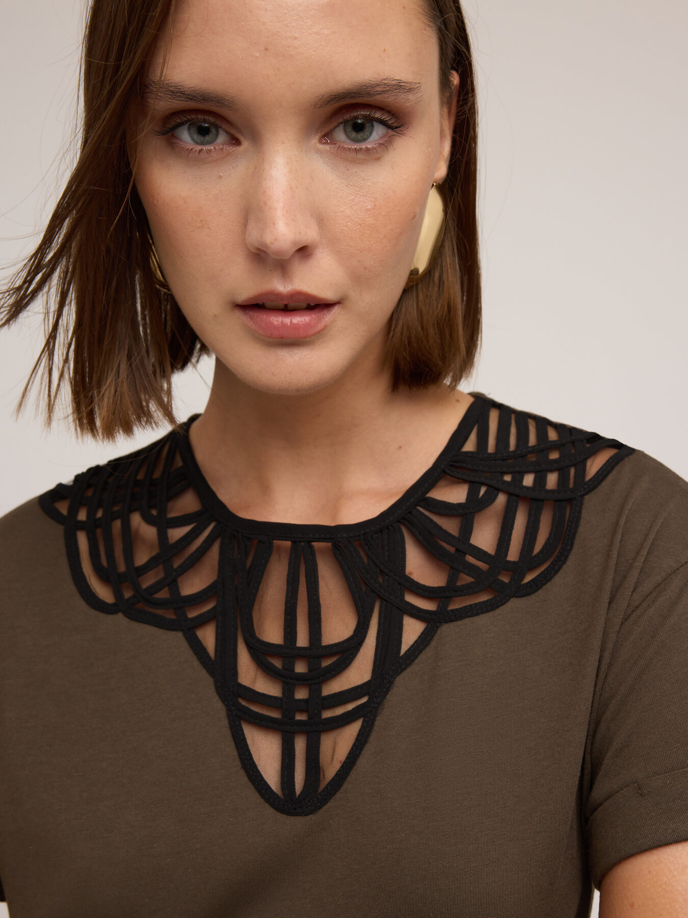 Embroidered modal blend T-shirt image number 0