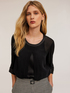 Fluid dual-fabric blouse image number 2