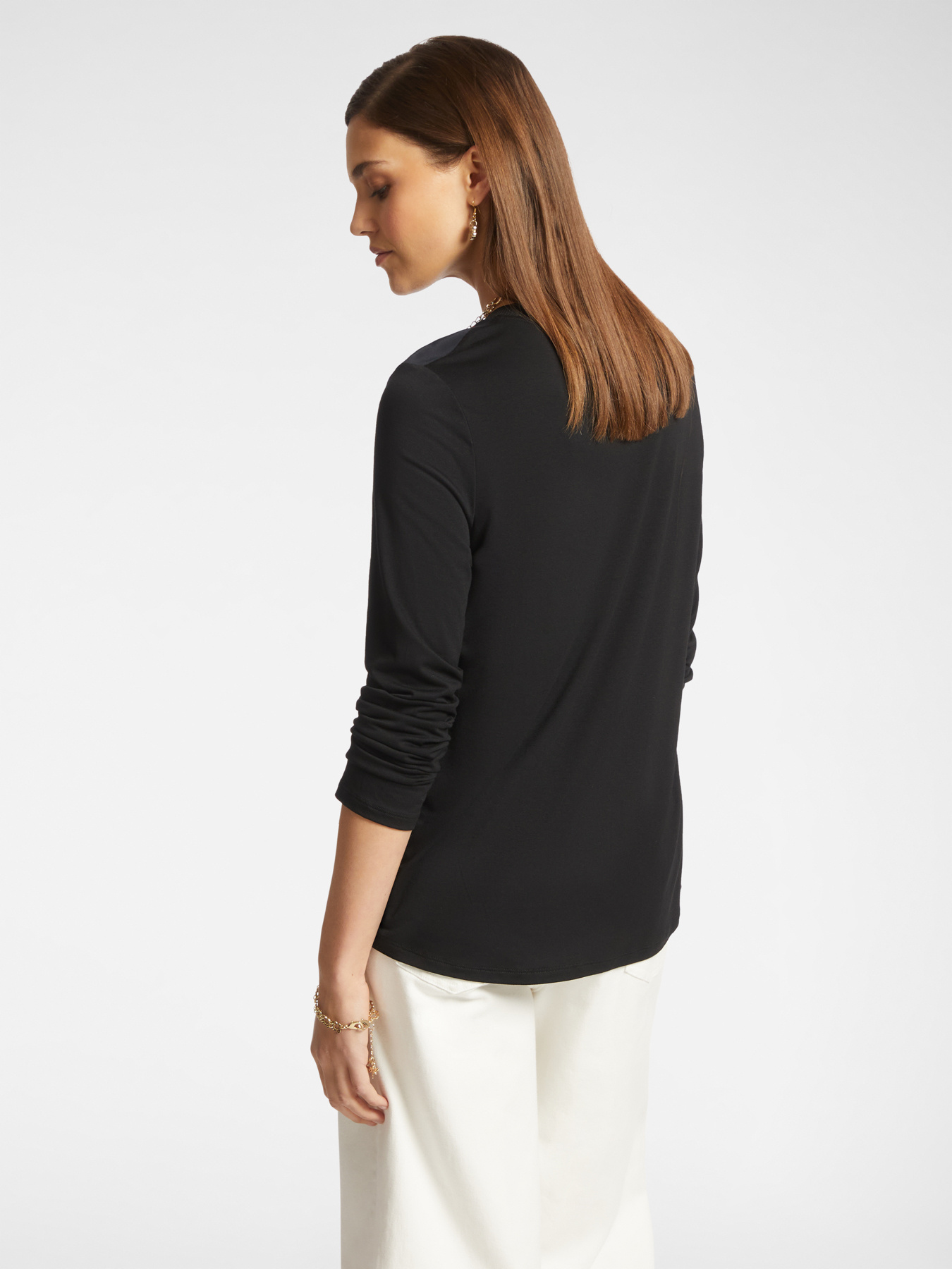 T-shirt in two fabrics with print image number 1