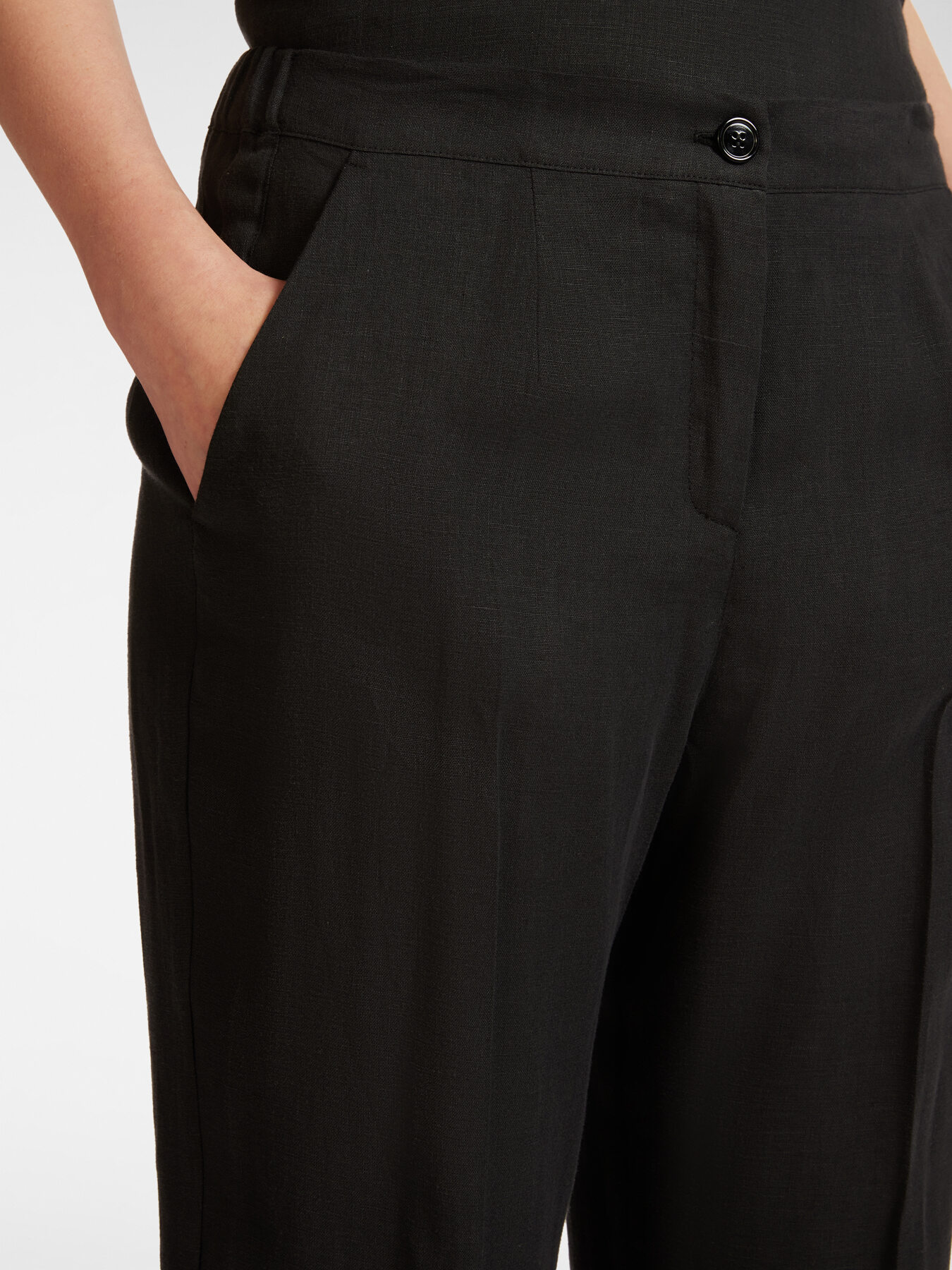 Pantalon à coupe décontractée en lin image number 3