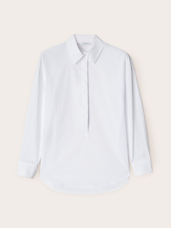 Bluse mit Popelinekragen