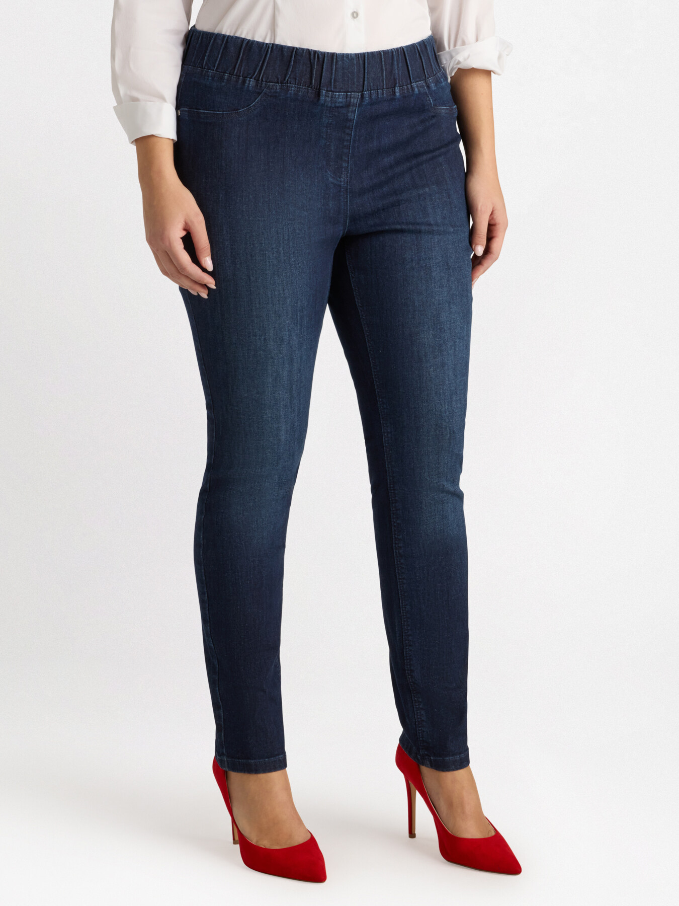 Dark blue washed jeggings image number 0