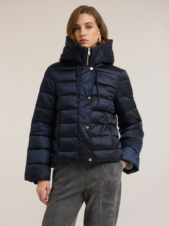 Shiny nylon puffer jacket