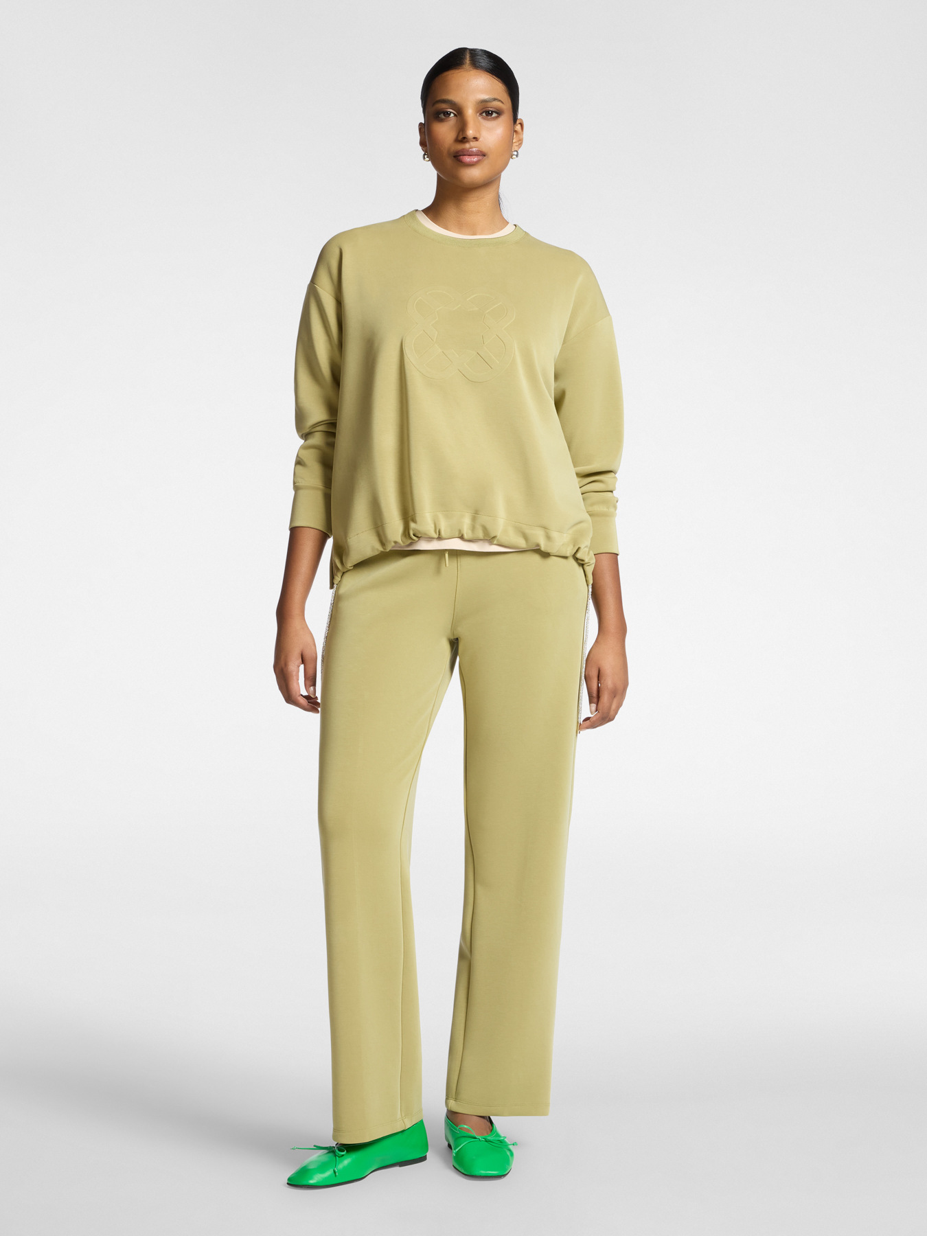 Pantalon palazzo en scuba image number 0