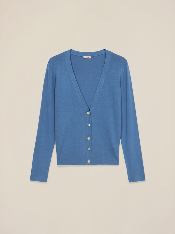 Cardigan scollo a V misto viscosa