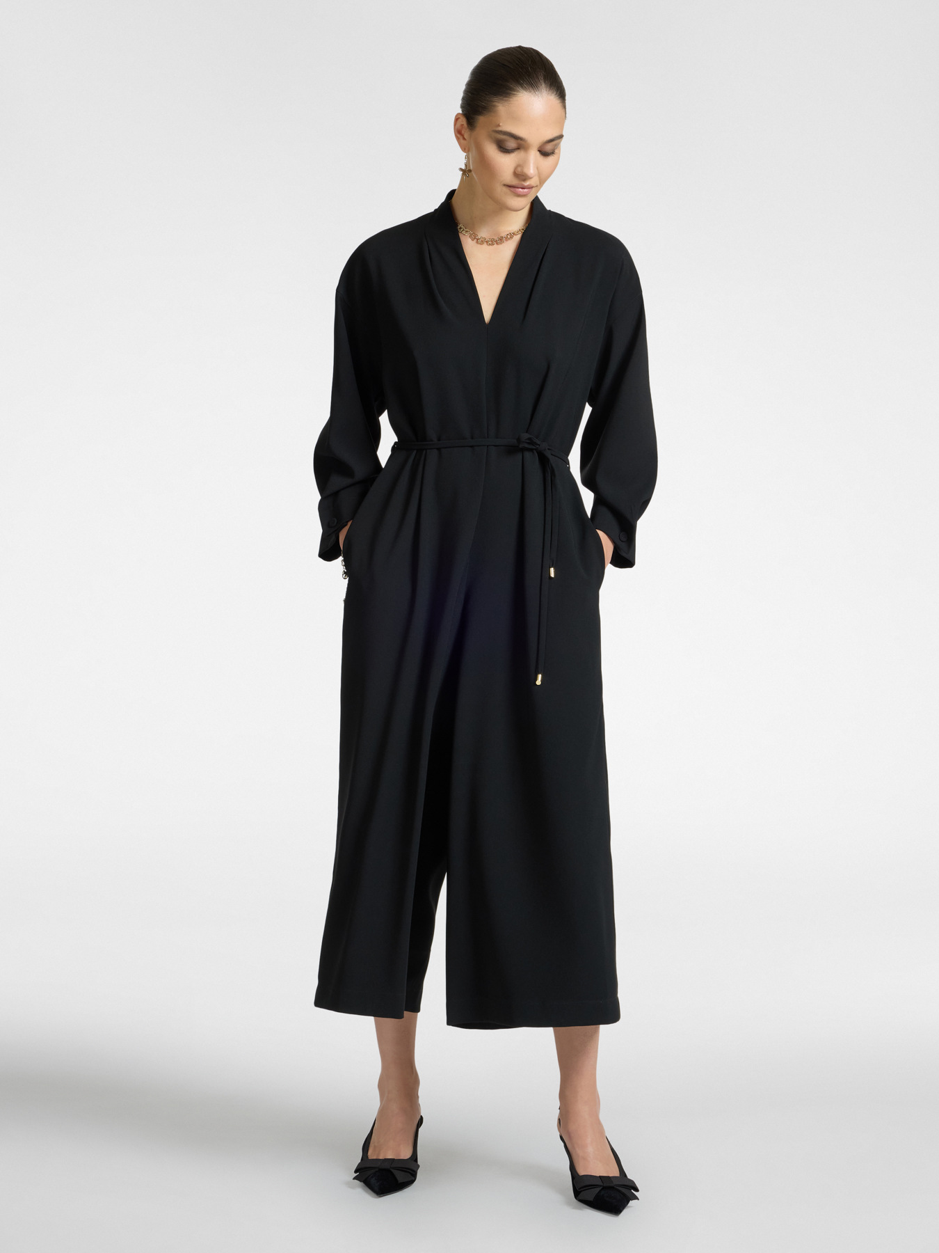 Tuta in cady con cintura image number 3