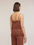 Top din satin jacquard cu dantelă image number 1