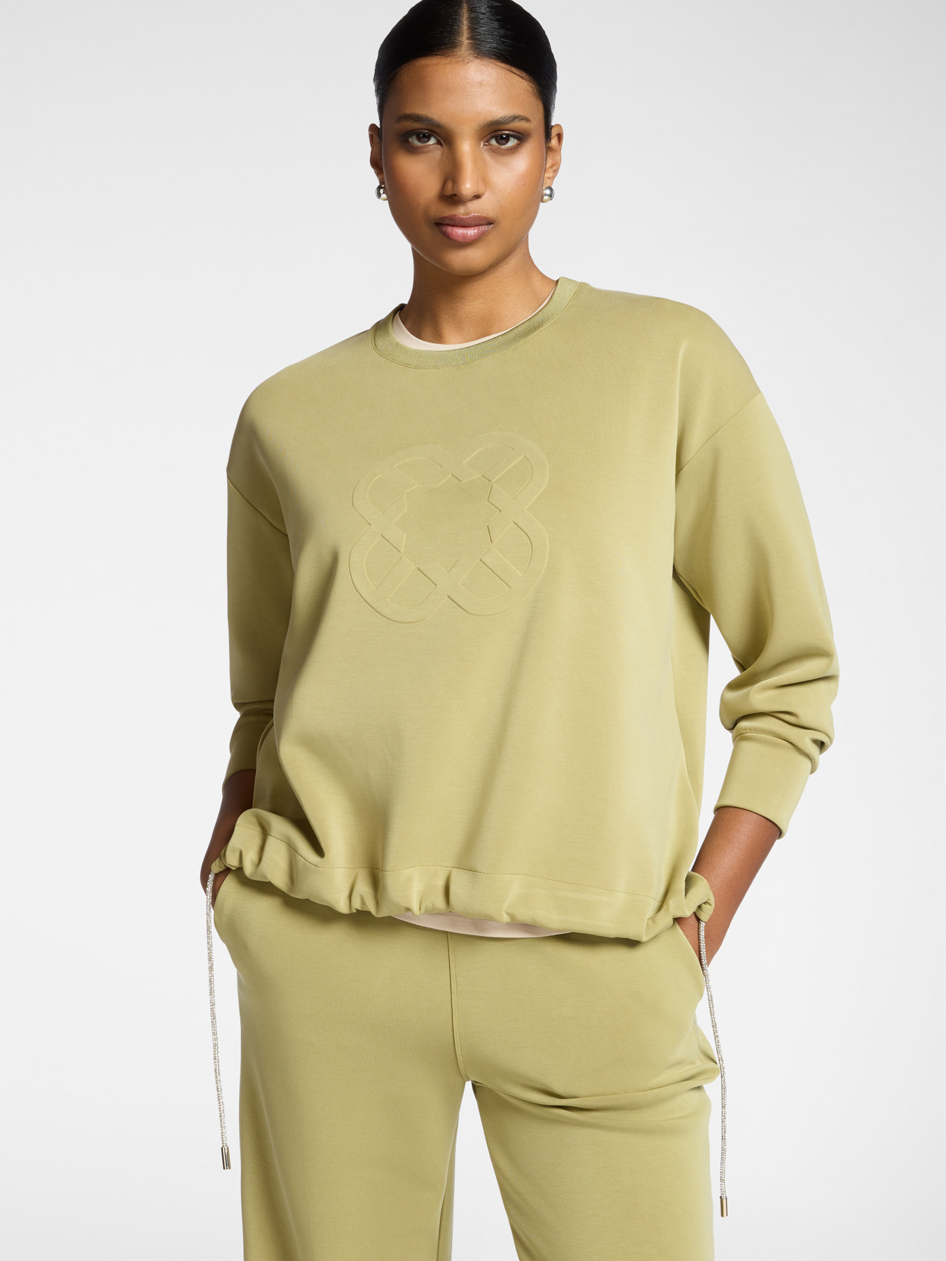 Sudadera en scuba con logo Monogram image number 0