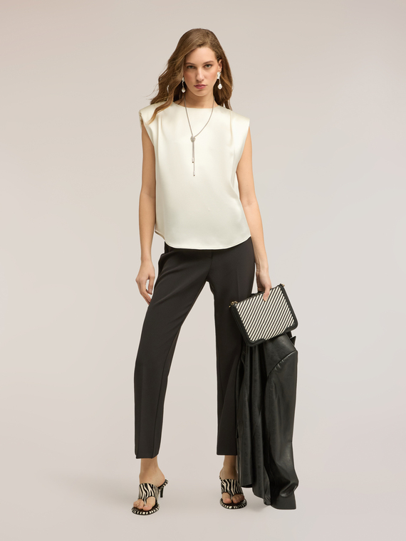 Satin blouse with straps