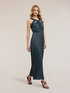 Long pleated dress in lurex jersey image number 2