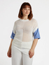 Maglia traforata con maniche a righe image number 2