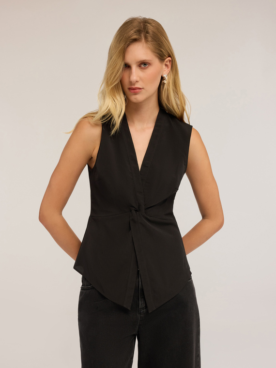 Crop top with cross-over design